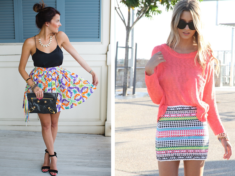 5) Same with printed skirts