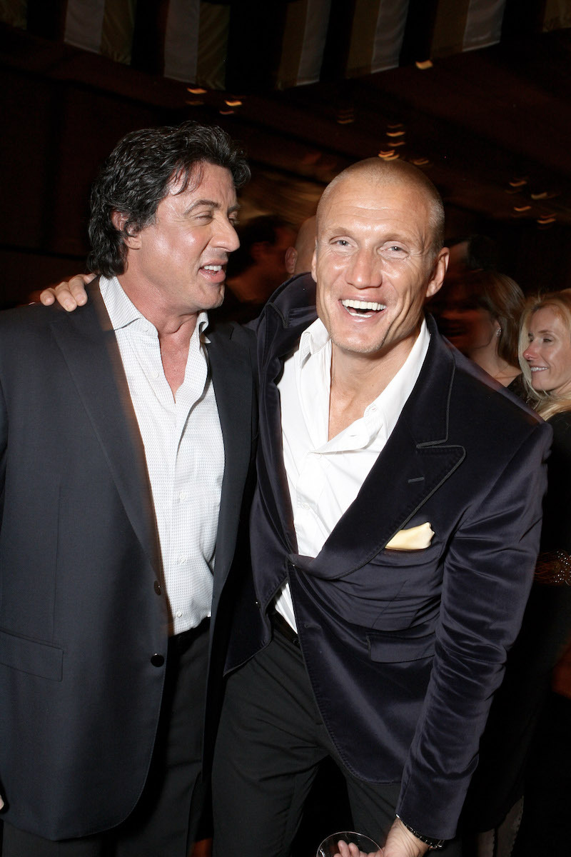 Sylvester Stallone and Dolph Lundgren at the premiere of 