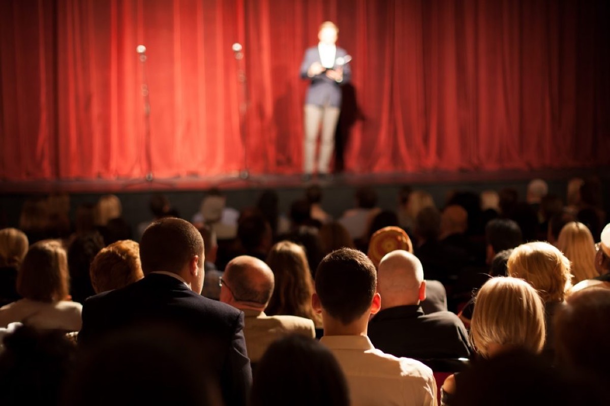 Theater with packed audience