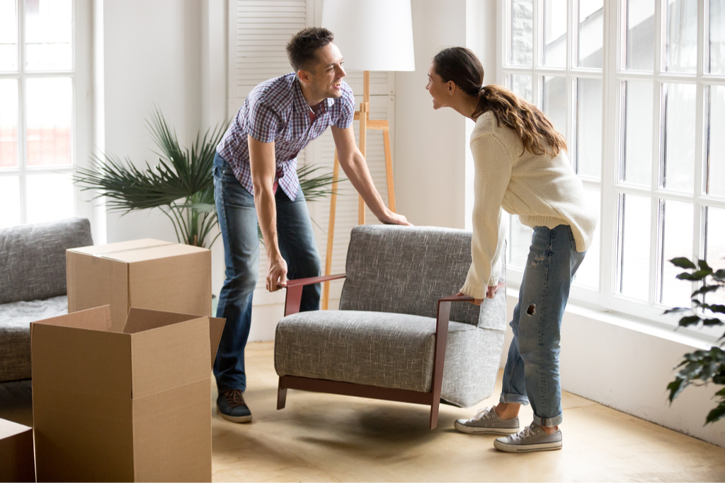 Furniture in dorm room