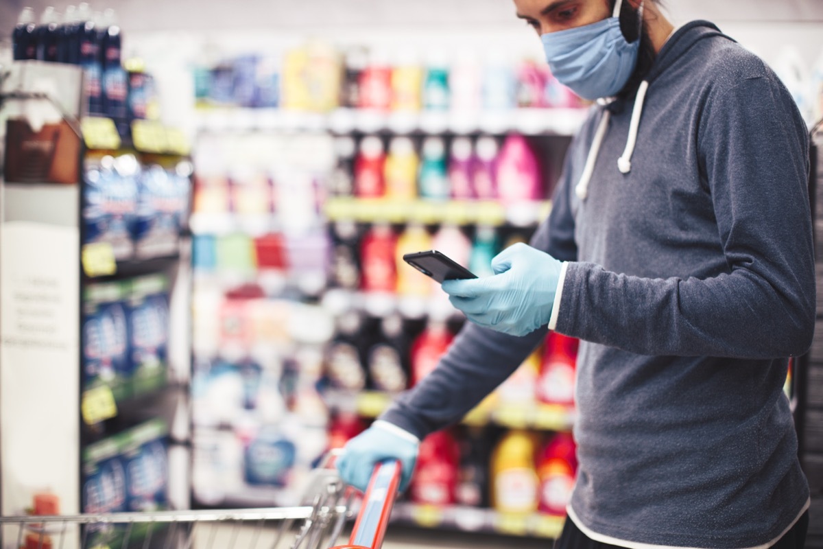 Young Man in Grocery Shopping