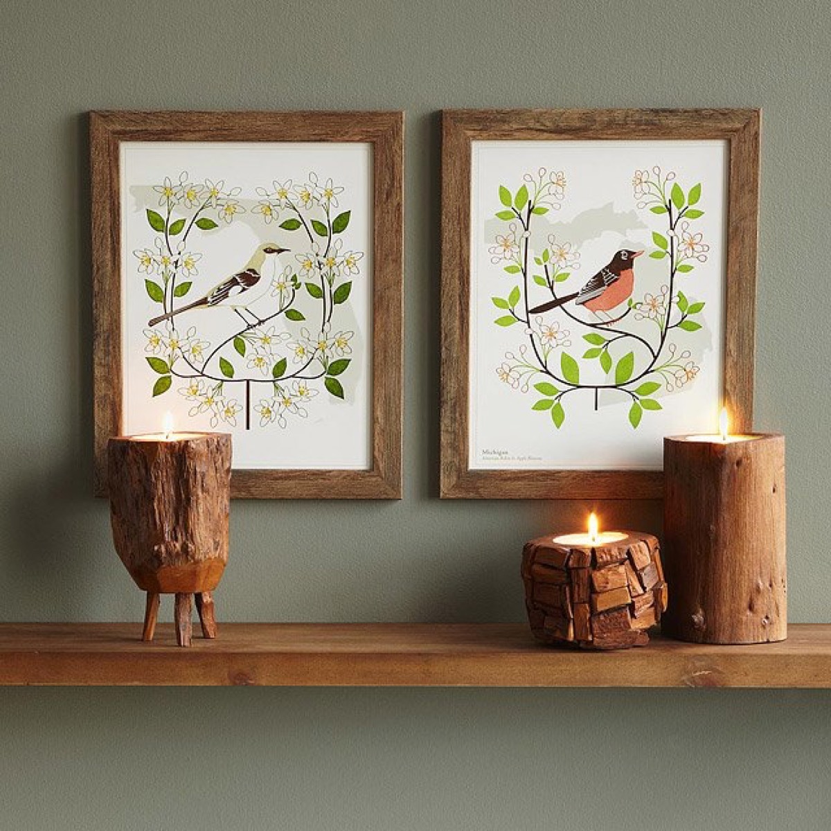 bird and blossoms art