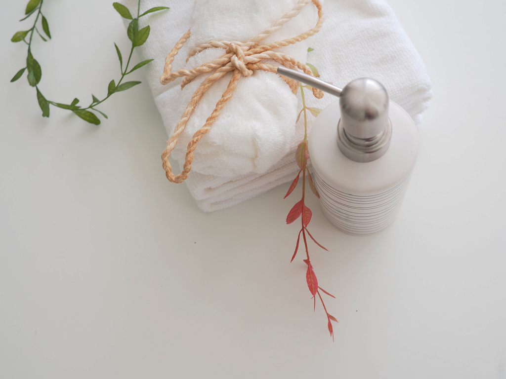 soap dispenser and wash cloth