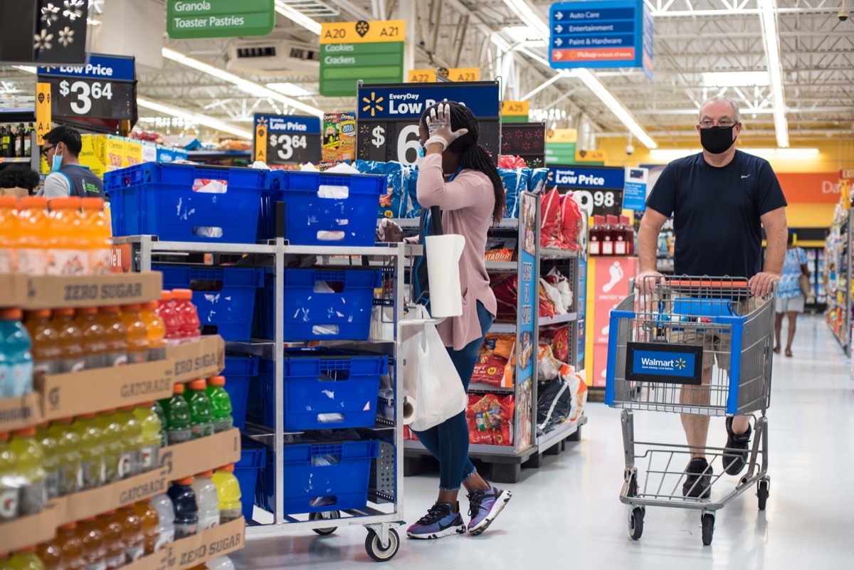 People shopping at Walmart