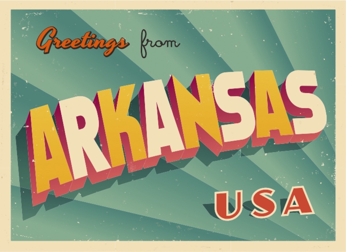 arkansas postcard famous state statues