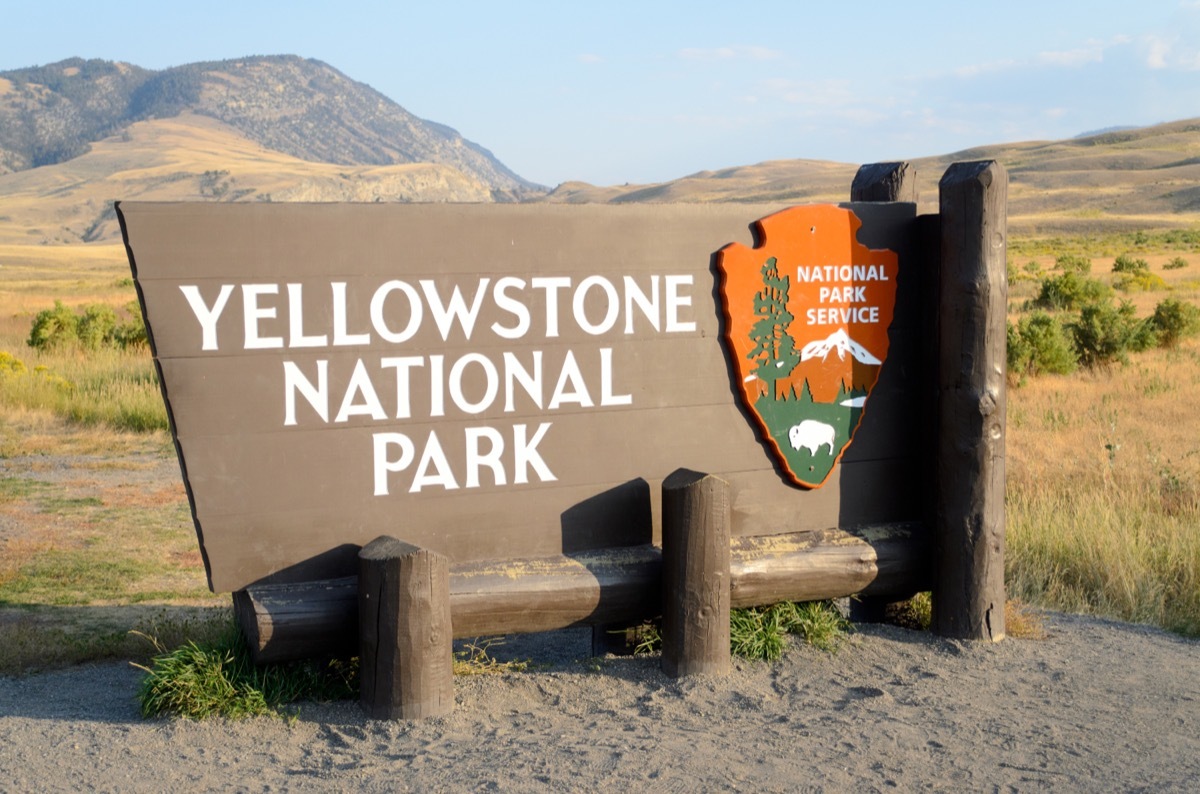 Yellowstone National Park Sign