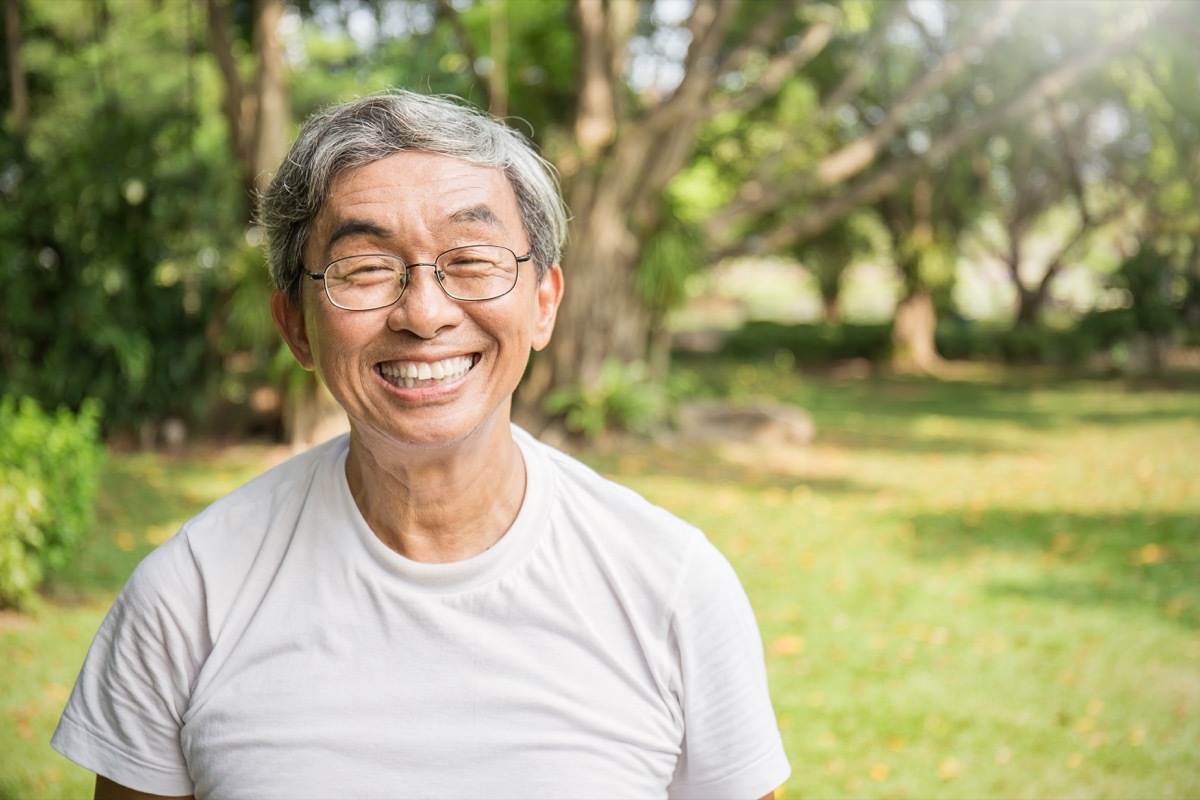 happy older man outside