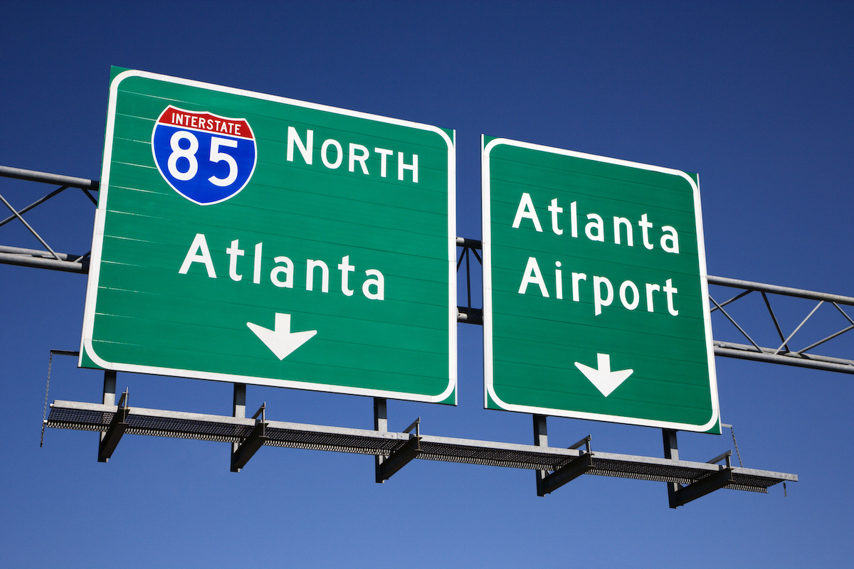 I-85 road sign in Atlanta