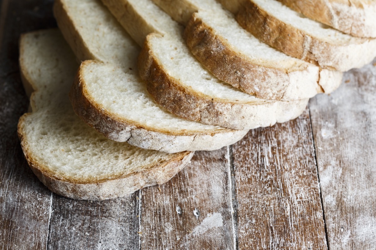 sliced white bread on wooden table