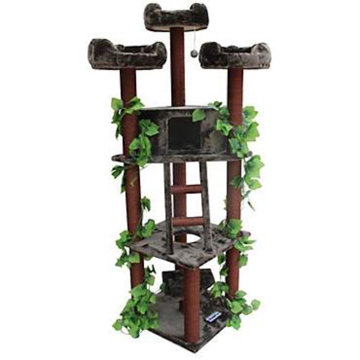 cat tree with vines on it, cat playground