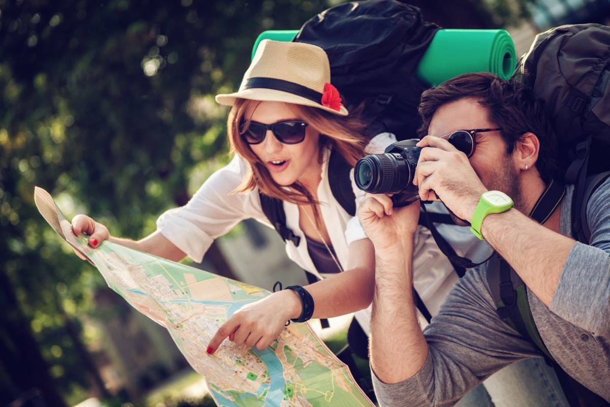 Two People Exploring and Taking Pictures