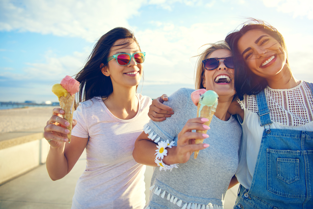 Friends Eating Ice Cream Anti-Aging