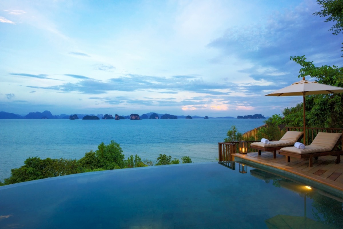 infinity pool overlooking phang nga bay