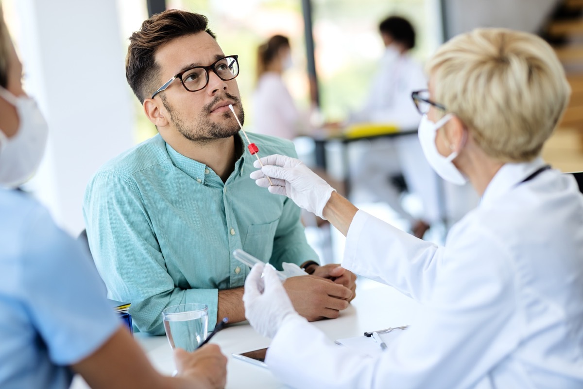 Man getting COVID test