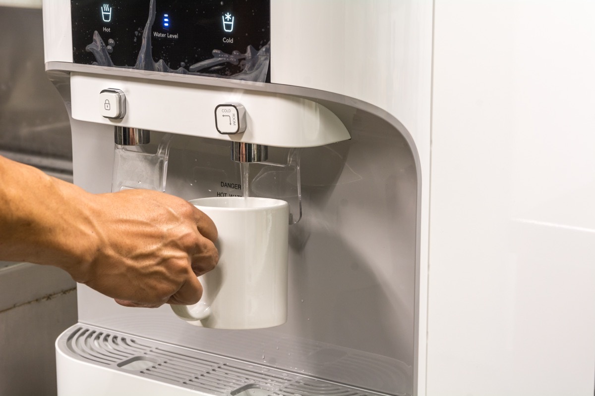 An office water cooler office germs