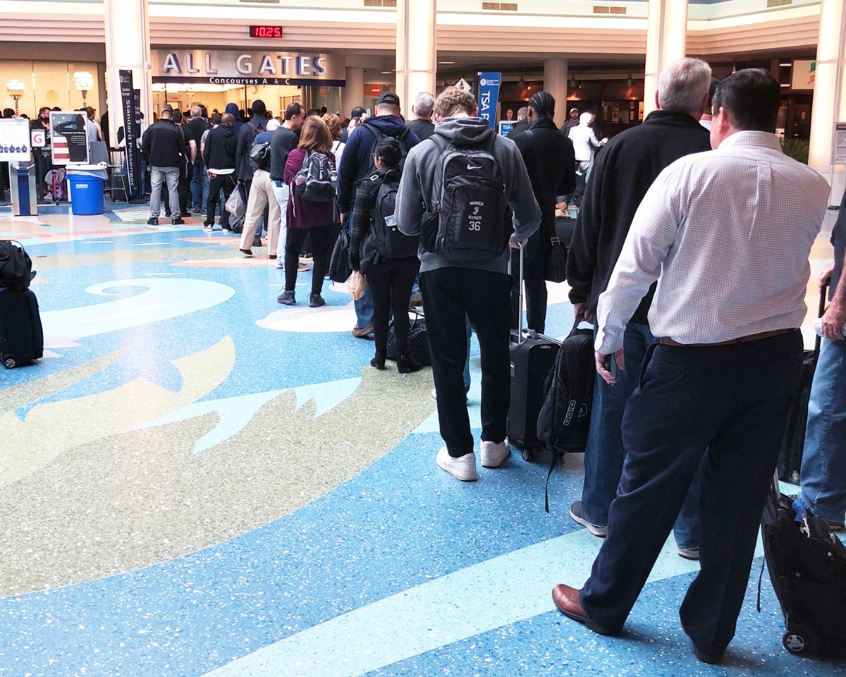 security line at airport