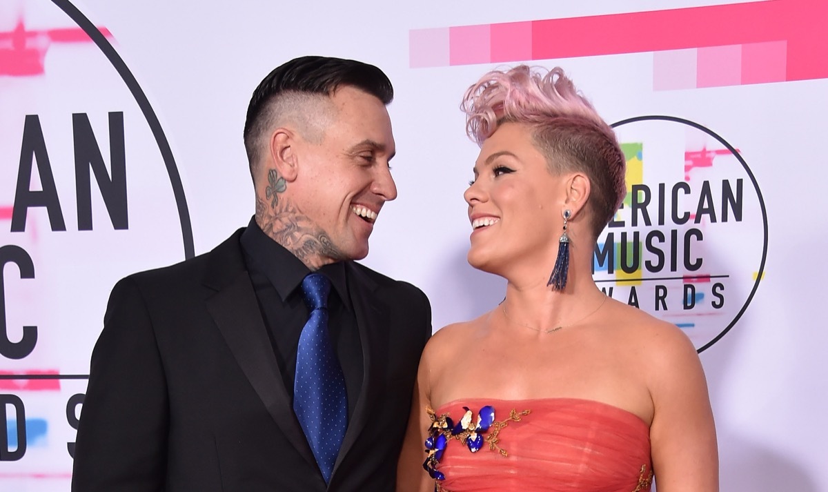 pink and husband Carey heart