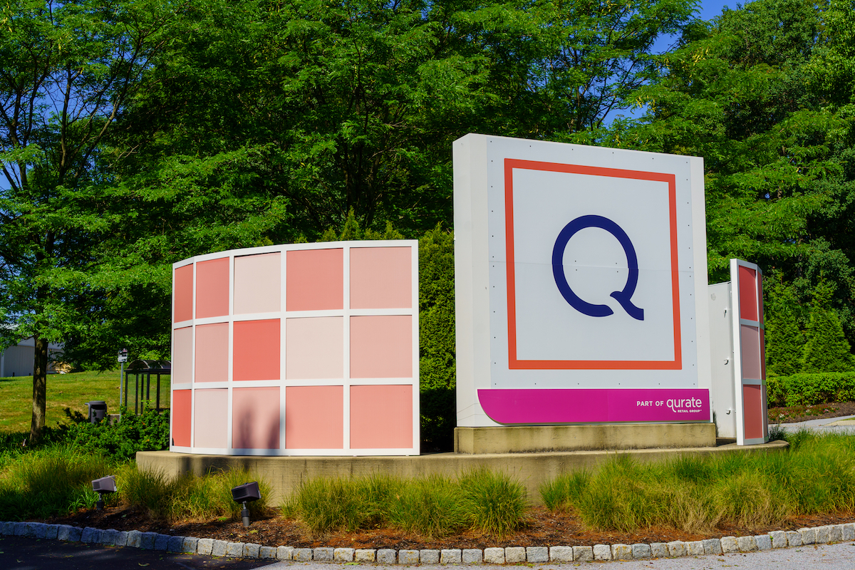 The entrance sign at QVC Studio Park. 