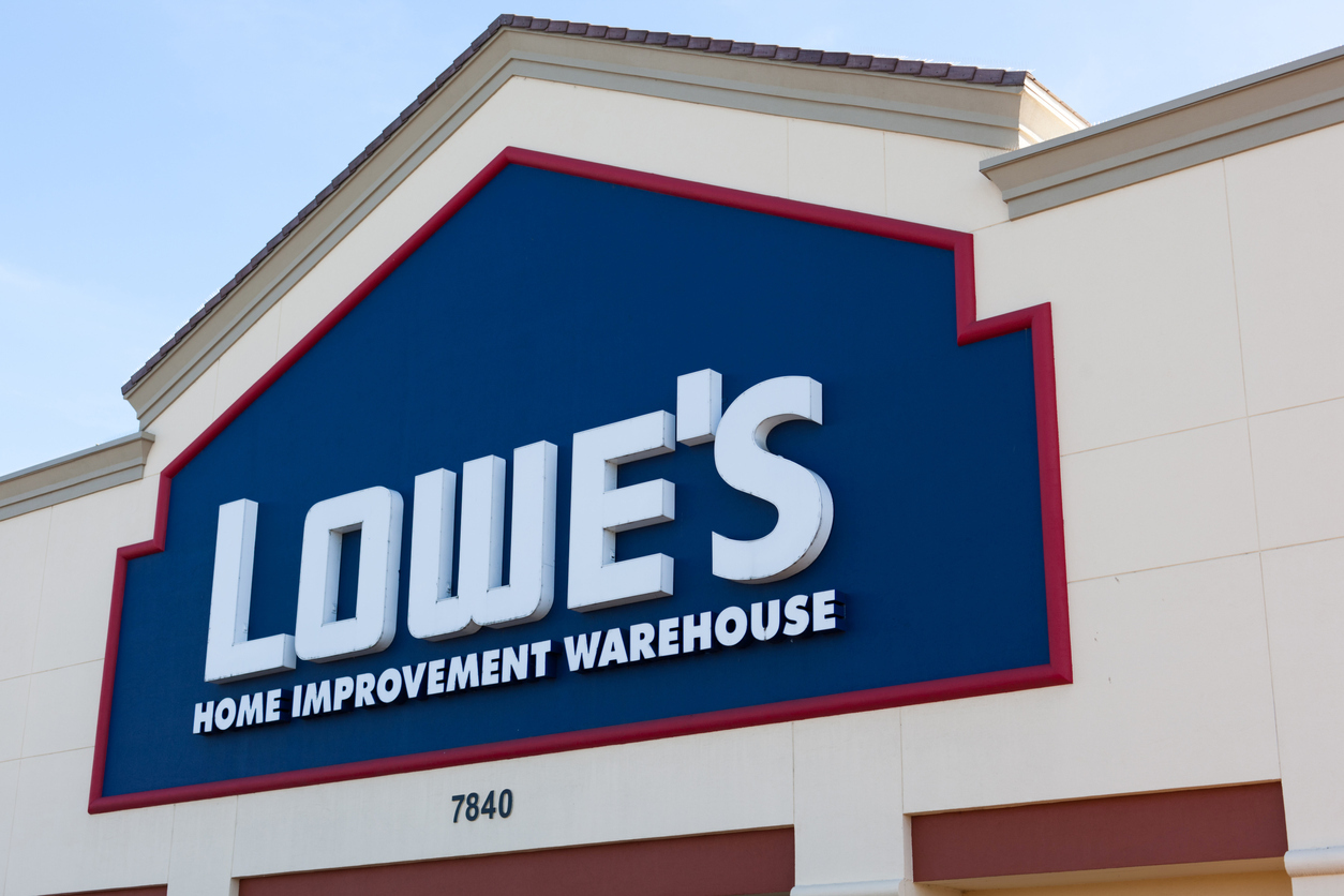 A Lowe's home improvement store sign