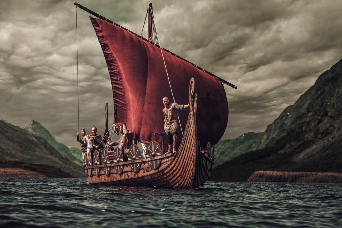 viking ship sailing on the water