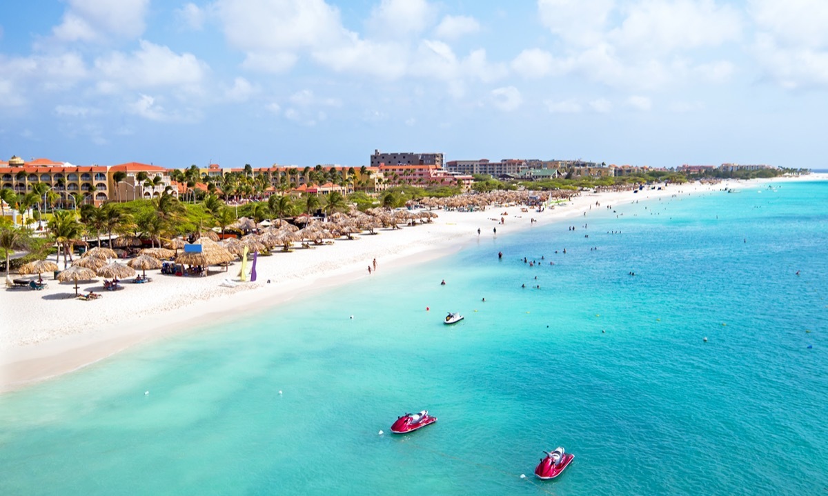 aerial photo of aruba beach