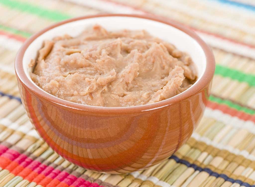 Refried beans high fiber foods