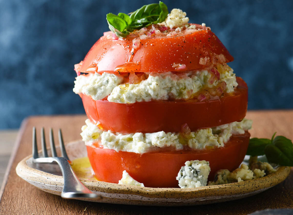 tomato and blue cheese stack