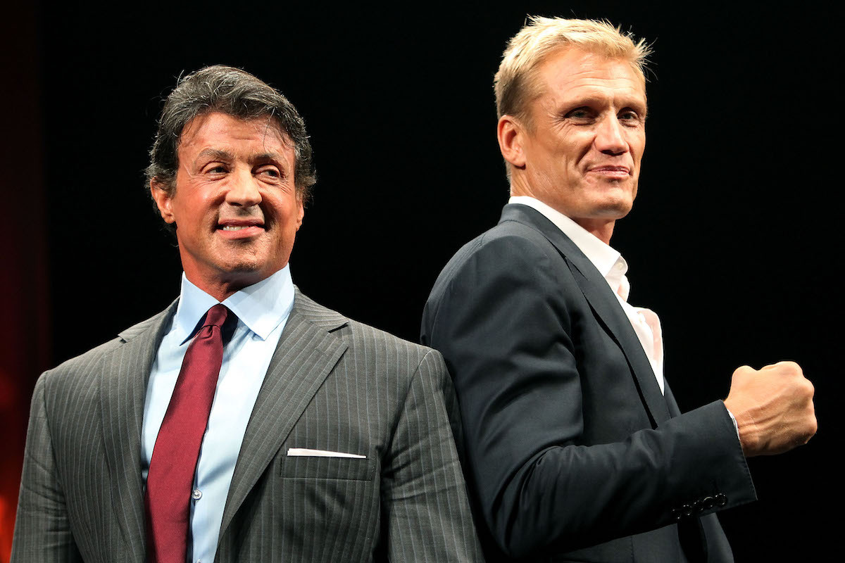 Sylvester Stallone and Dolph Lundgren at the premiere of 