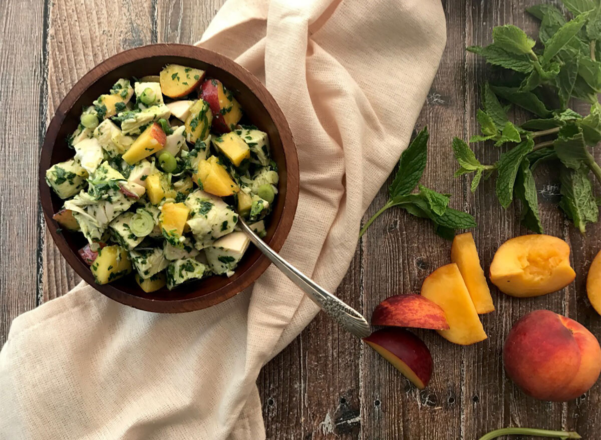 chimichurri chicken salad in bowl