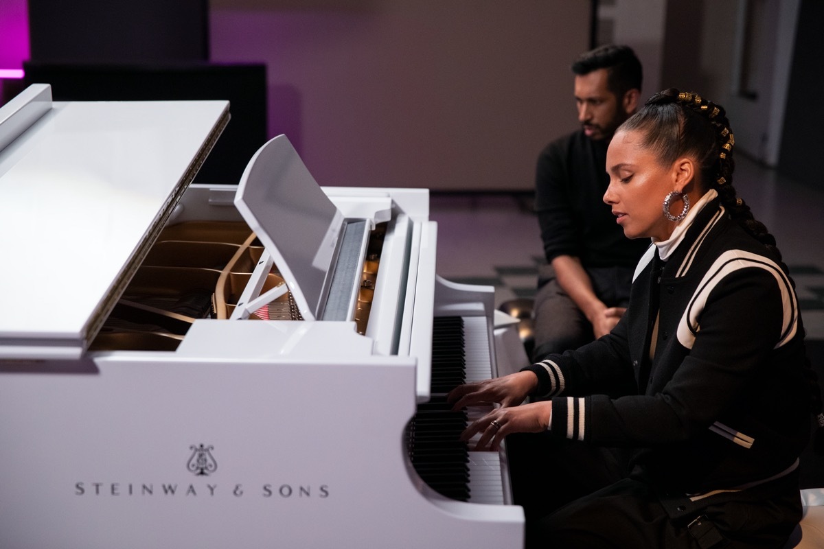 Alicia Keys and Hrishikesh Hirway in Song Exploder