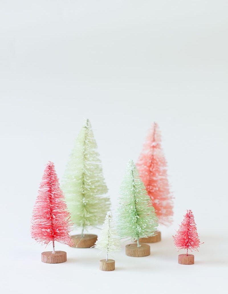 Bottle brush trees diy christmas decorations