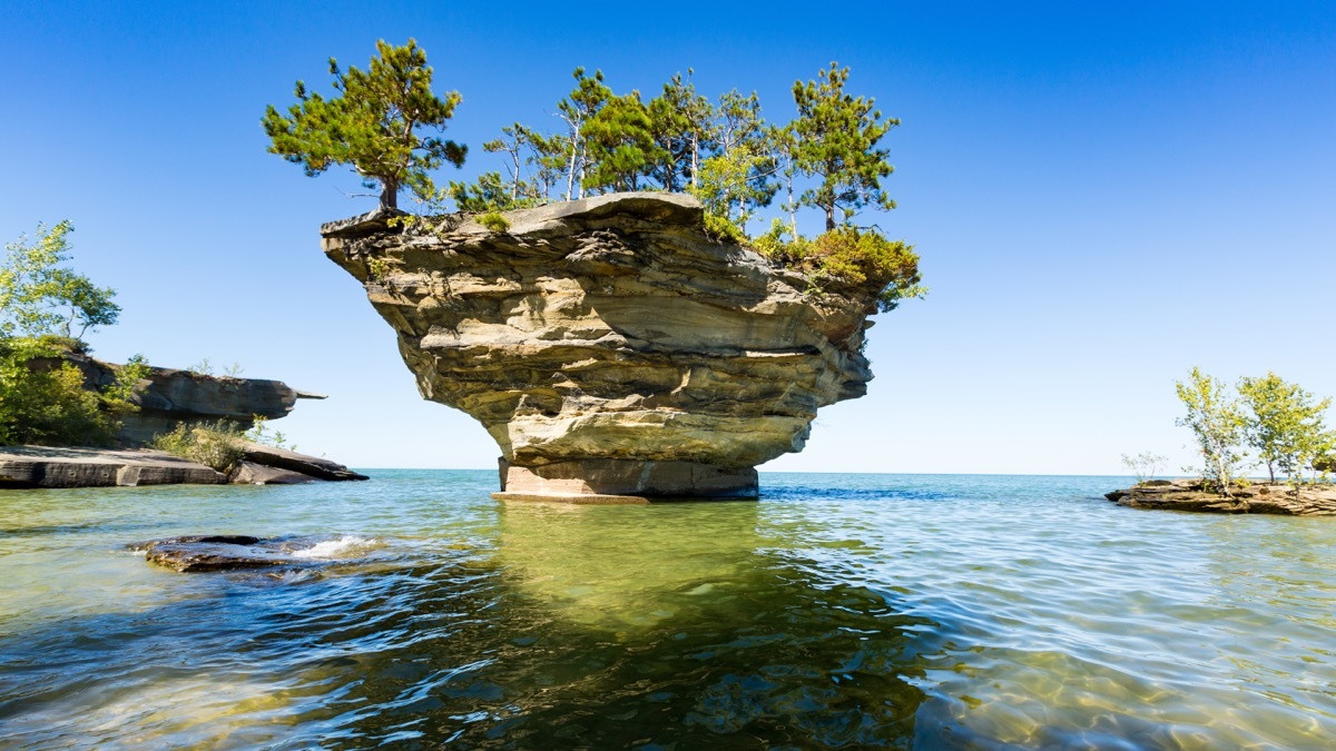 turnip rock lake huron michigan state natural wonders