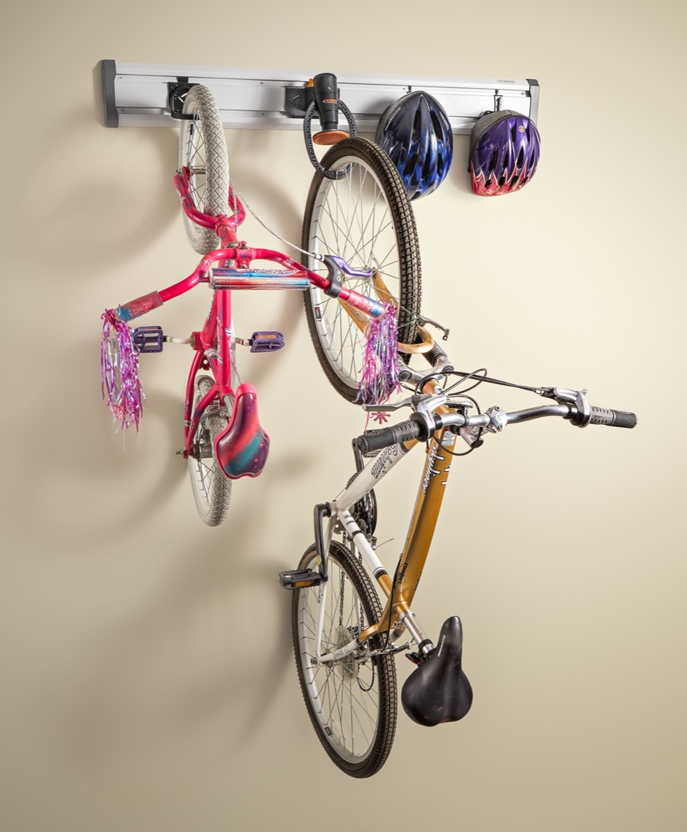 bike rack on wall