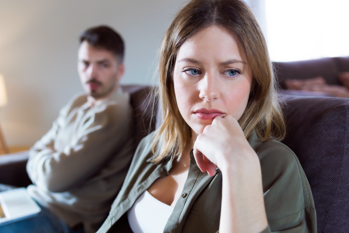 woman upset at partner