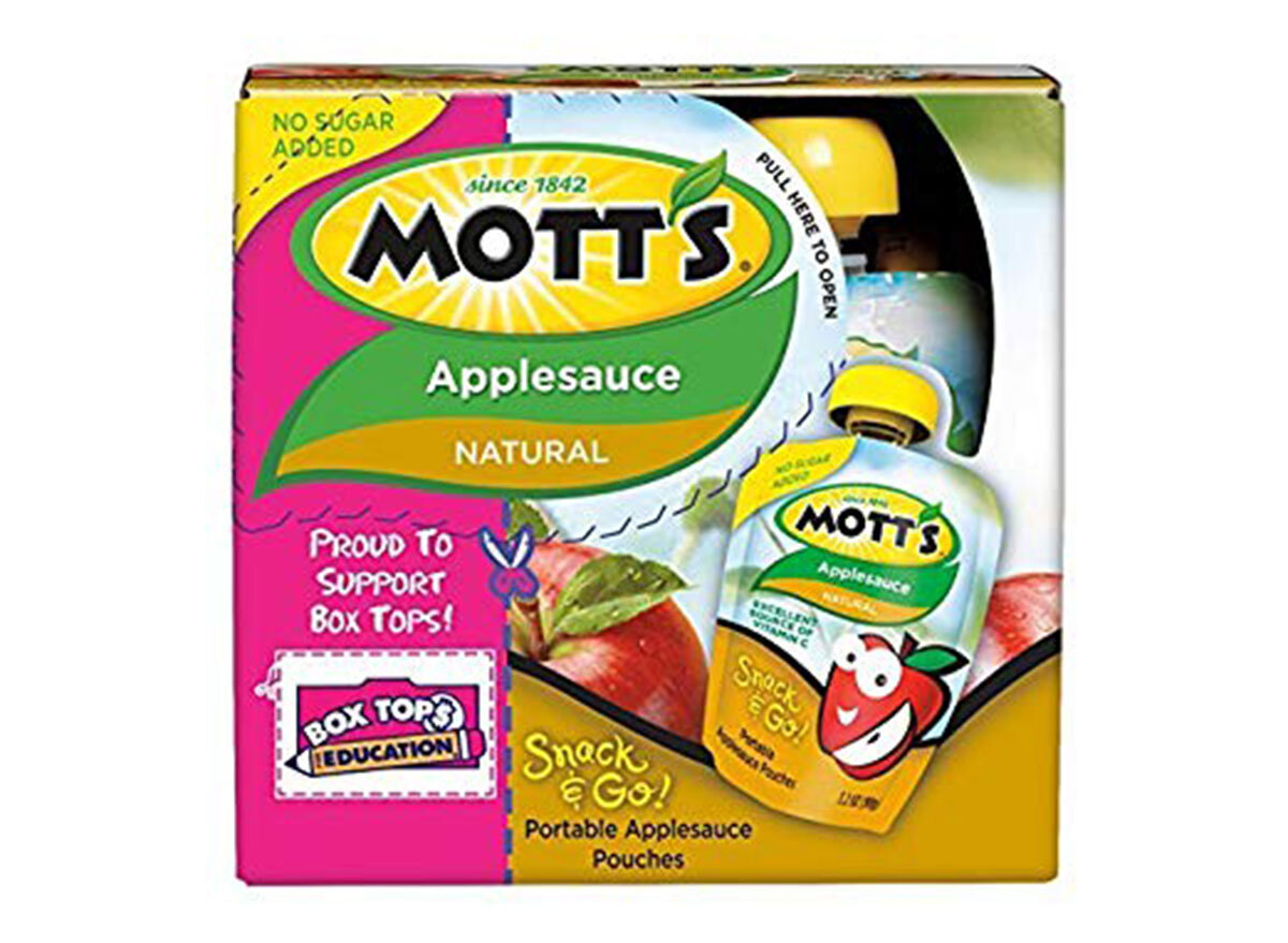 Mott snack and go natural applesauce box