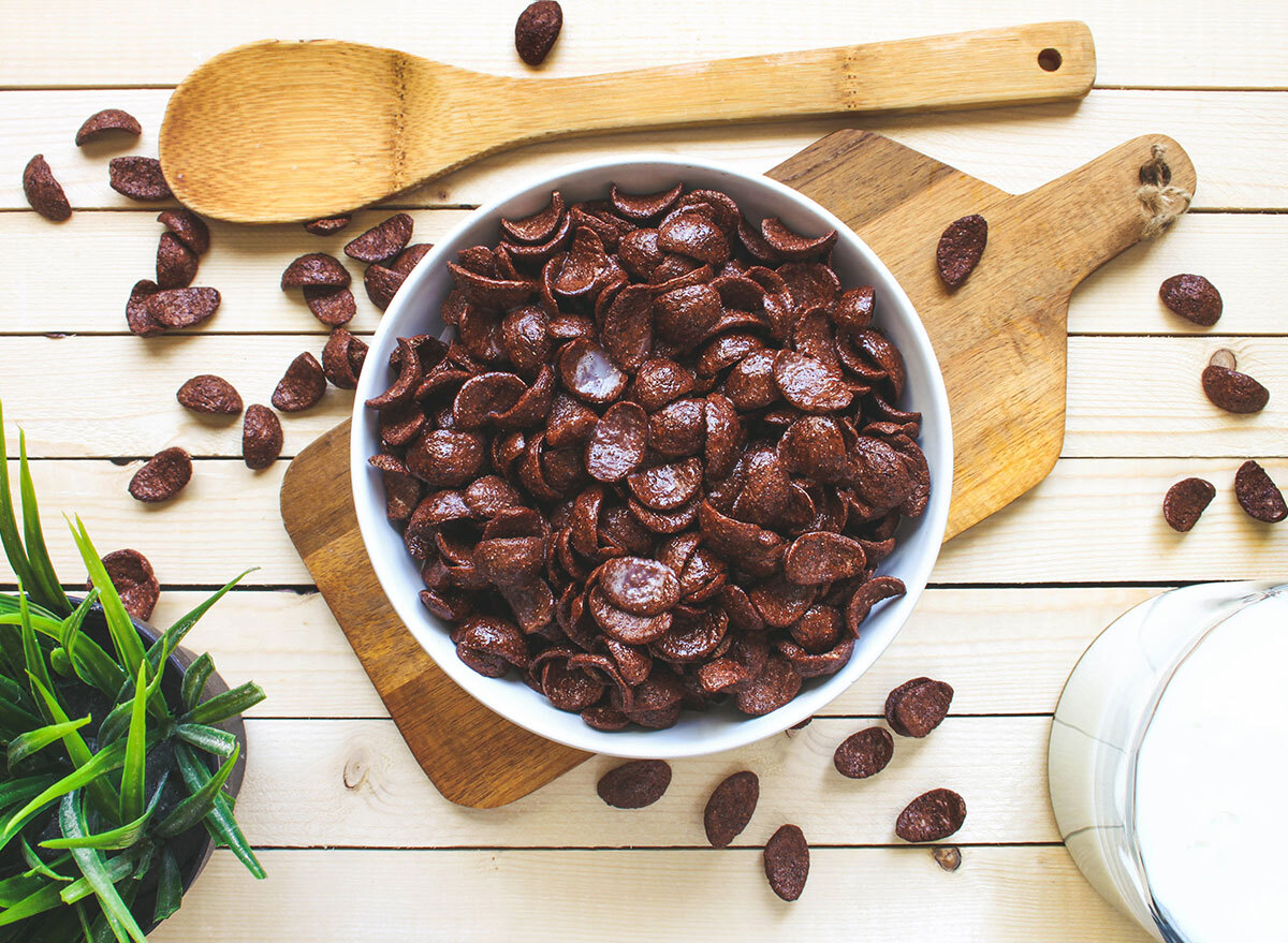 Chocolate flakes breakfast