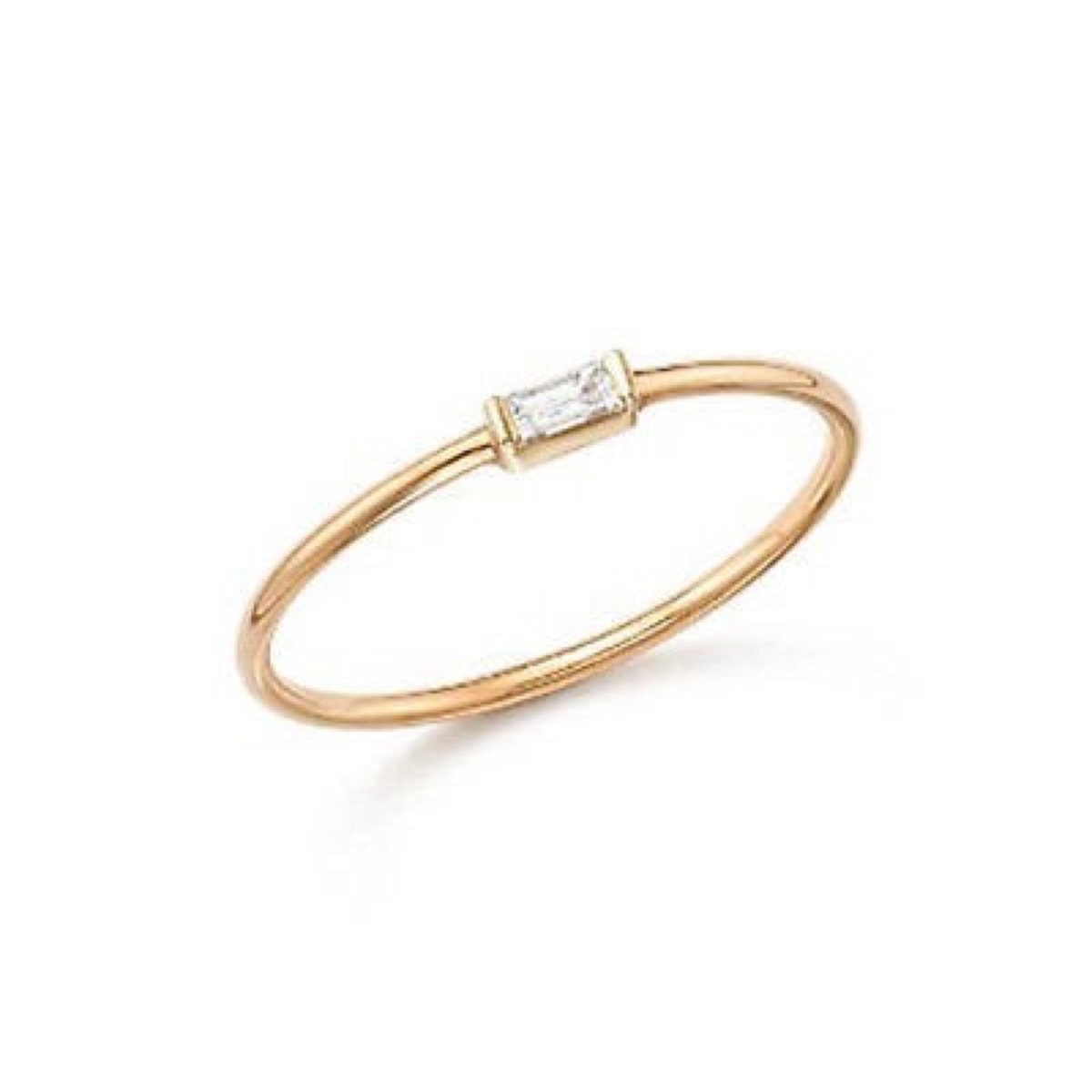 gold band with rectangular diamond, Etsy jewelry