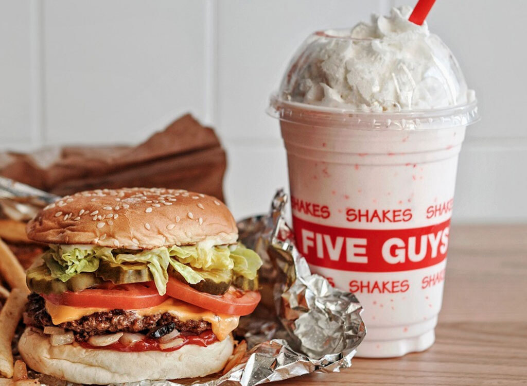 Five guys burger fries milkshake