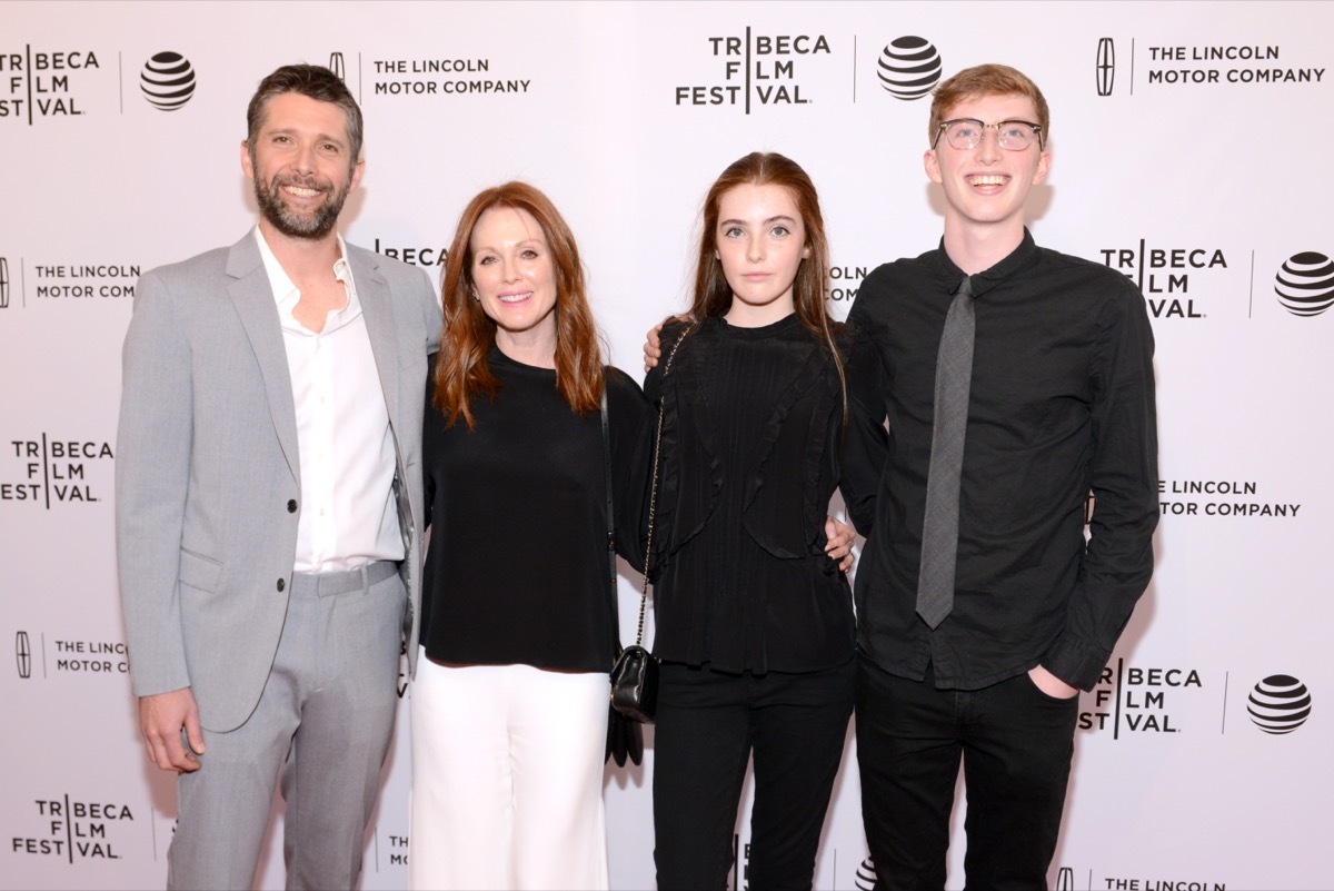 Julianne Moore, Bart Freundlich and children Liv Freundlich and Caleb Freundlich