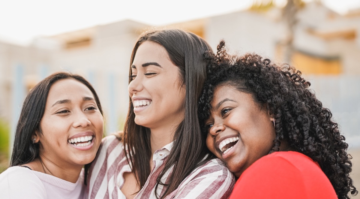 Three Friends Smiling