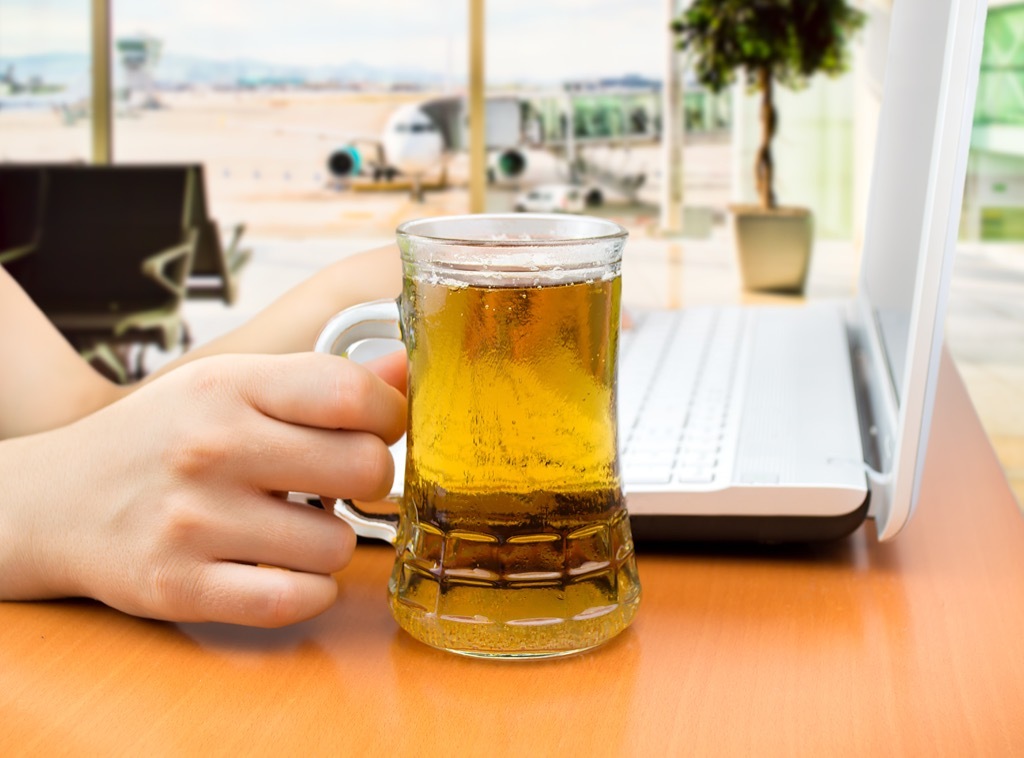 Drinking at the airport.