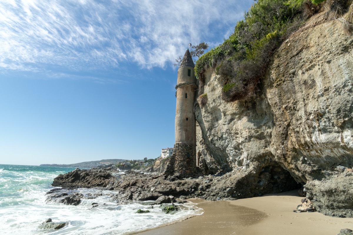 Pirate tower at Victoria Beach during the day