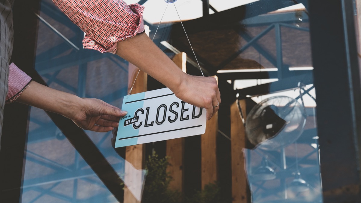 closed sign on door