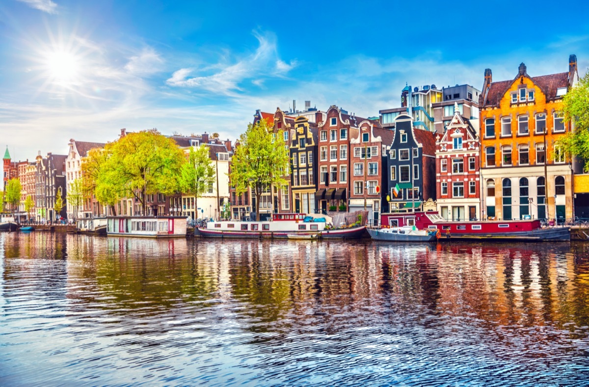 amsterdam netherlands viewed from a boat