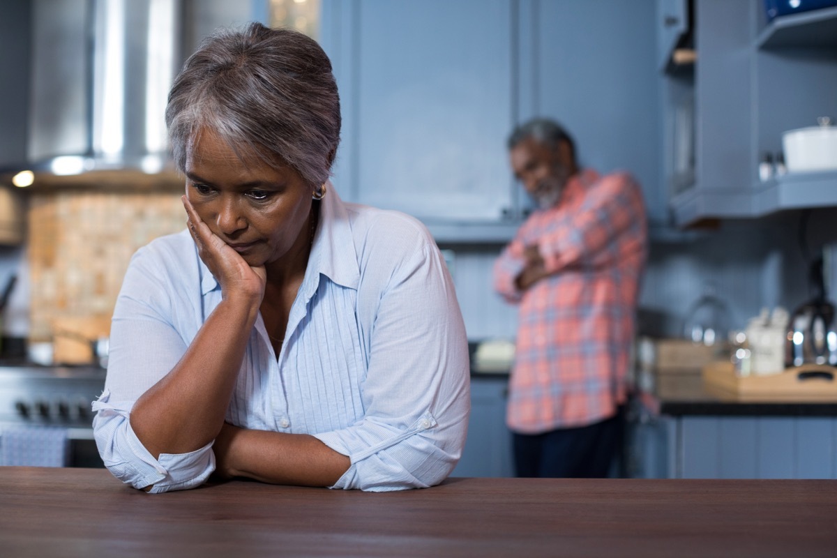 upset older woman earliest signs of alzheimer's