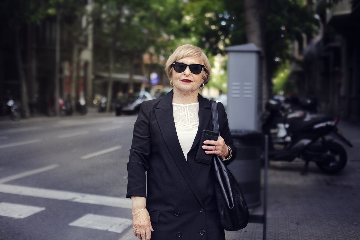 senior woman wearing blazer