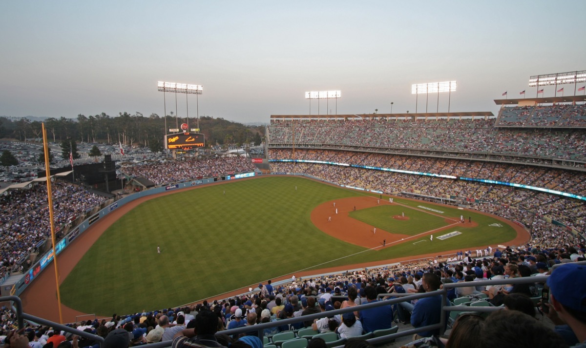 Dodgers Stadium at dusk