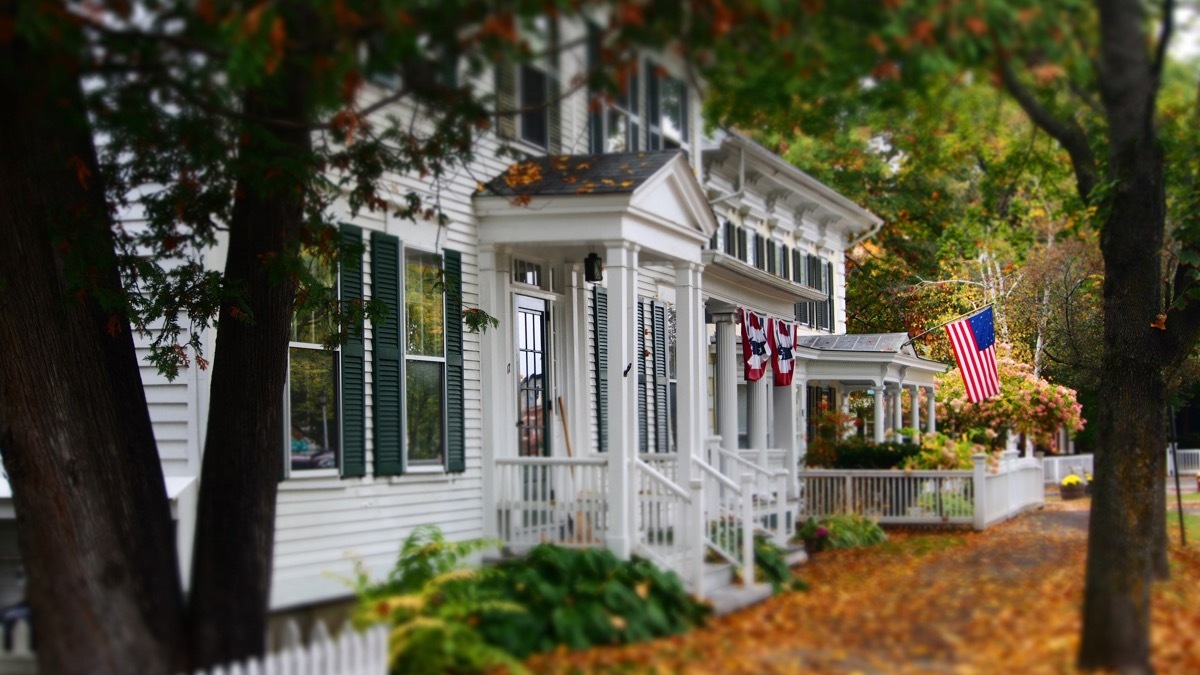 along the green in woodstock, vt