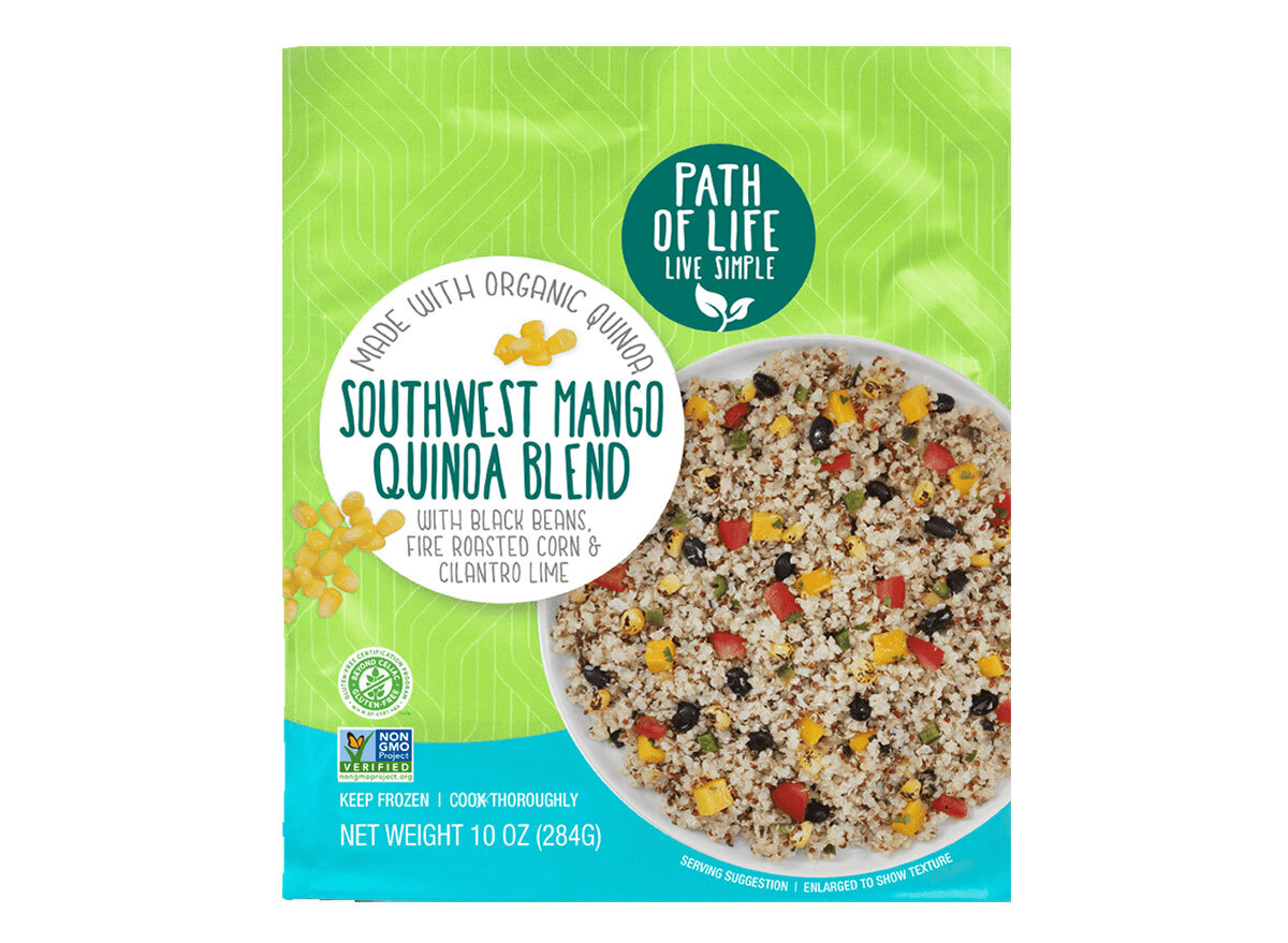 box of frozen southwest mango quinoa blend