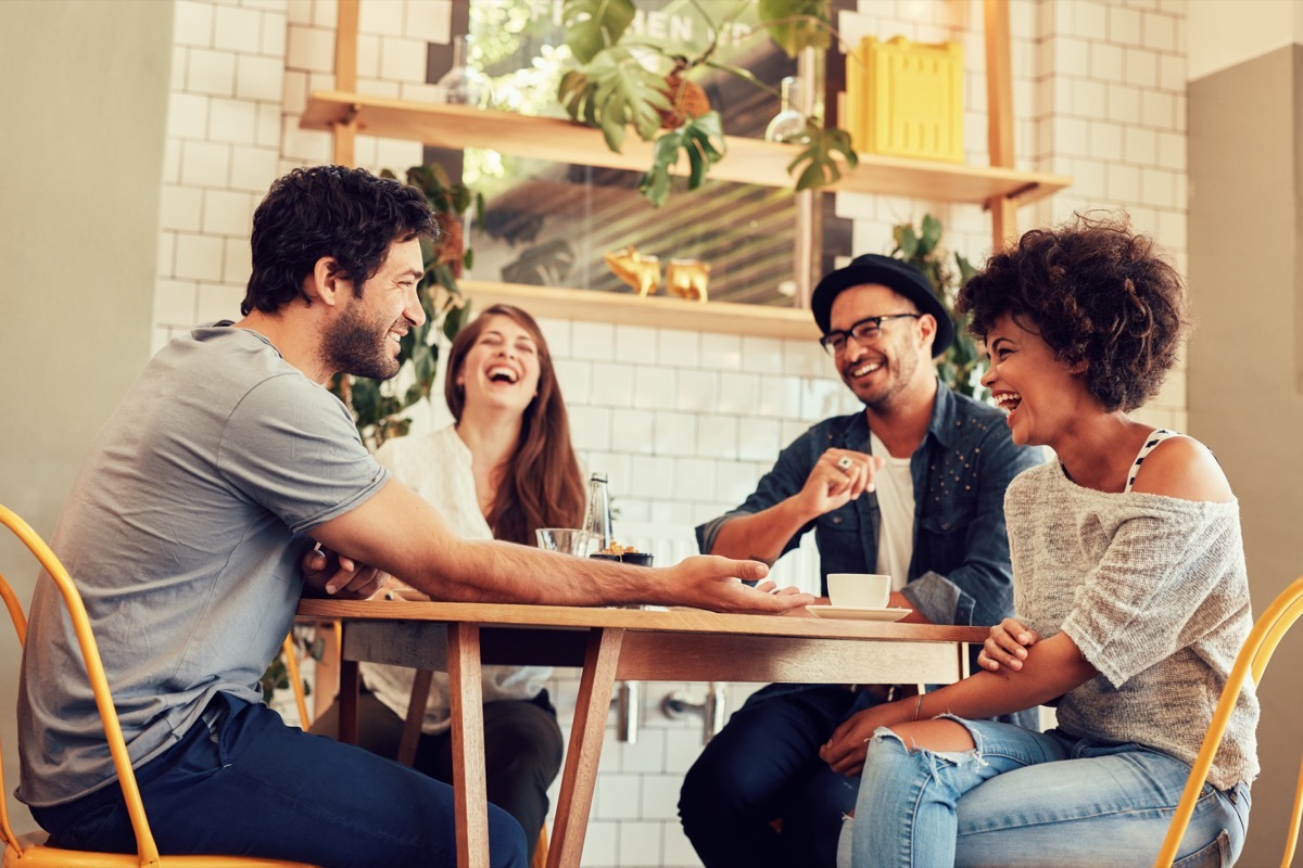 group of friends talking